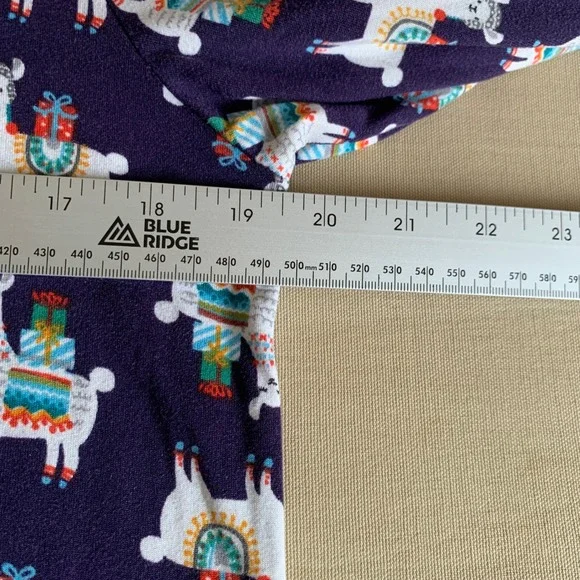 Cuddl Duds Henley Pajama 2 Piece Set Llama Gifts Womens M Joggers Pockets Purple - Picture 10 of 13